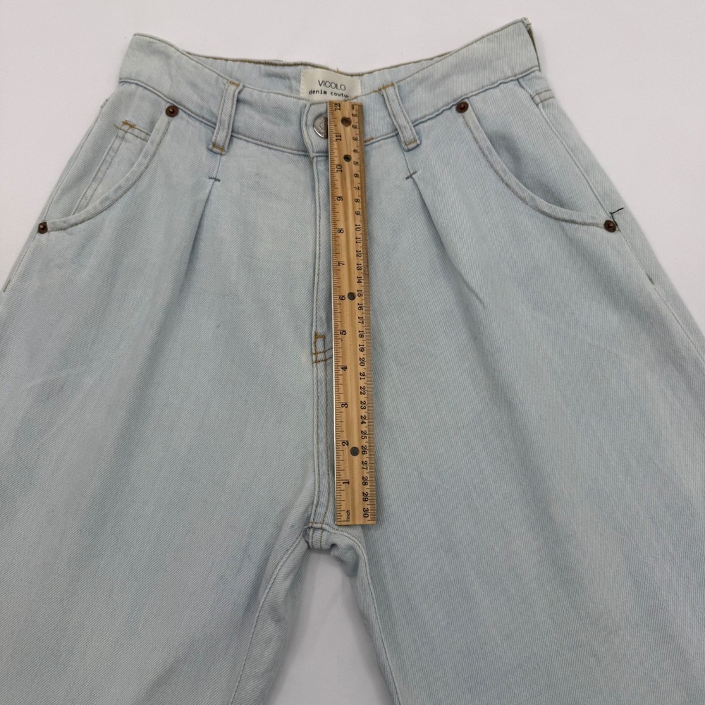Vicolo Denim Couture Jeans Light Wash Pleated High Waist Tapered 90s‎ - Picture 6 of 13